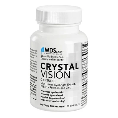 Cápsulas Crystal Vision con luteína, gafas, arándano y zinc #1 salud ocular Foto 1 de 2
