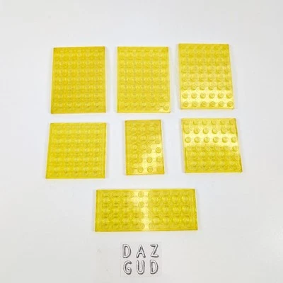 批量 7 件 乐高 Space Trans 黄色 半透明盘子 8x6 6x6 4x6 10x4 罕见 — 第 1/4 张图片