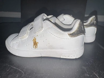Tenis Tenis Tenis Polo Ralph Lauren Niño Pequeño Talla 7 Finney Court EZ Dorado Foto 1 de 4