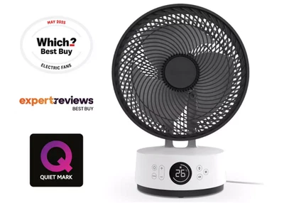 Meaco Sefte 10" Adjustable 12 Speed White Fan - For Desk Table Counter Bedroom - Image 1 of 4