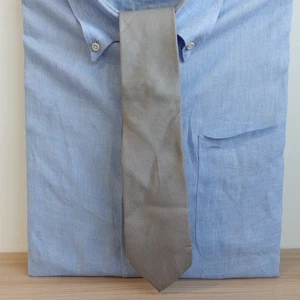 Corbata de cuello gris liso para hombre gofre piqué seda boda diseñador JUNKO SHIMADA Japón - Imagen 1 de 13