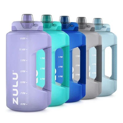 64oz ZULU Goals BPA Free Water Bottle with Straw Time Markers for Hydration - Image 1 of 4