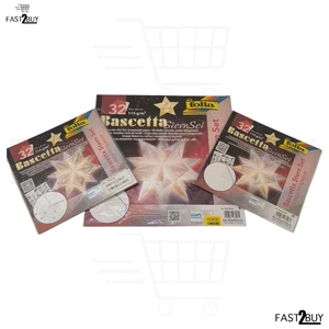 Folia Bascetta Stern Set 32tlg Transparentpapier Bastelset 40 cm Deko 3er Set - Bild 1 von 3