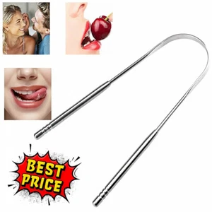 Tongue Scraper Cleaner Stainless Steel Bad Breath for Dental Oral Care Tool - Imagen 1 de 13