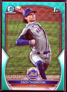 2023 Bowman Chrome Draft Aqua Wave Refractors #BDC-187 Zach Thornton 100/125 - Picture 1 of 3