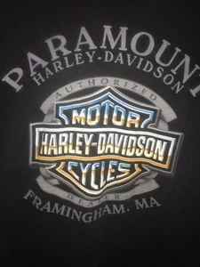 Mens Harley Davidson 100 Years Strong Framingham Ma Long Sleeve Size L Black B7 - Picture 1 of 5