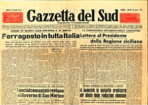 GAZZETTA DEL SUD QUOTIDIANO EDITO A MESSINA - 16 AGOSTO 1955 - Photo 1/2