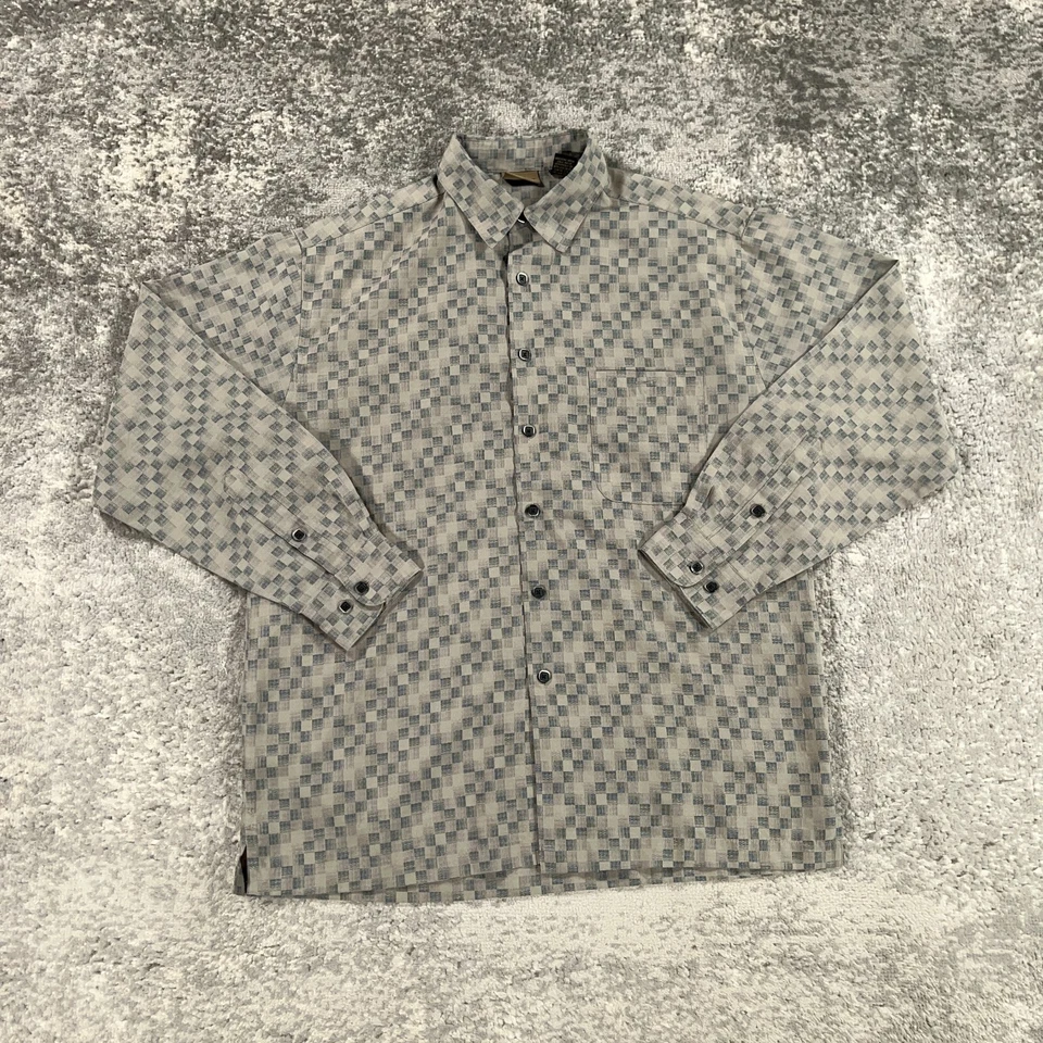 Camisa De Colección Axist Seda Para Hombres Mediana M Beige Geométrica Retro Atómica Años 90 Mezcla de Rayón Foto 1 de 4