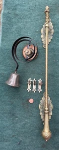 LARGE FRENCH Victorian Brass BUTLERS Bell Pull EXTERNAL castle MANOR mansion - Picture 1 of 24
