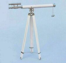 64" Admiral's Chrome with White Leather Griffith Telescope, Cyber Monday Gift