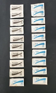McDonalds Restaurant 11x Salt, 9x Pepper Individual Paper Sachets Vintage - Picture 1 of 7