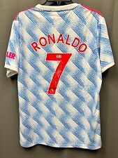 Cristiano Ronaldo #7 Signed Adidas Manchester United Soccer Jersey BAS HOLO SzXL