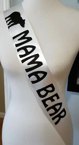 Mama Bear Sash Baby Shower for Mommy to Be to wear with Rhinestone Pin - Picture 1 of 4