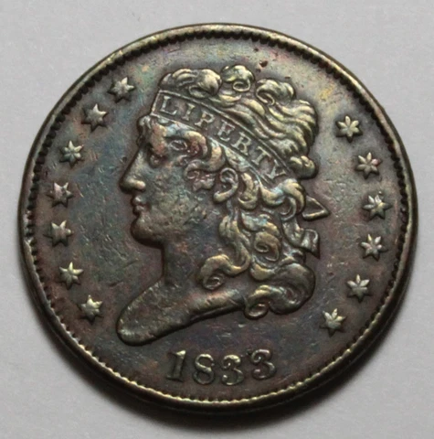 1833 Half Cent DU473 Cover