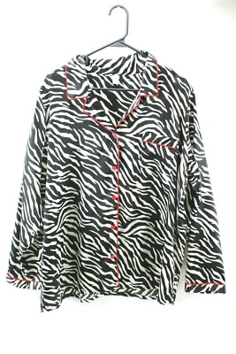 Pink K Womens Zebra Top Black White Size XL Extra Large Long Sleeve — 第 1/4 张图片