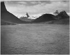 Ansel Adams - Montagnes enneigées glacier du lac Sainte-Marie Montana 1941 -17"x22"