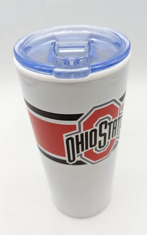 Ohio State Buckeyes OSU - 20 Ounce Metal Tumbler - Stripe Fusion Cover
