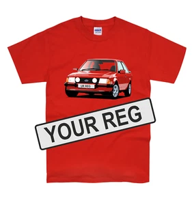 MK3 Ford Escort T-Shirt XR3 RS Oldtimer Personalisierte Zulassung - Bild 1 von 8