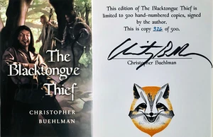 SIGNED The Blacktongue Thief by Christopher Buehlman (2022, Hardcover) Numbered - Picture 1 of 21