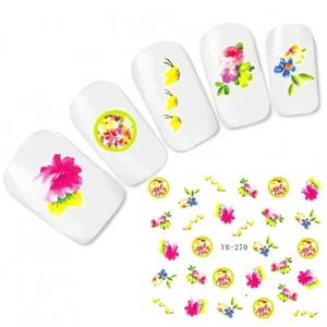 Nail stickers nail art sticker flowers flower water decal - Picture 1 of 3