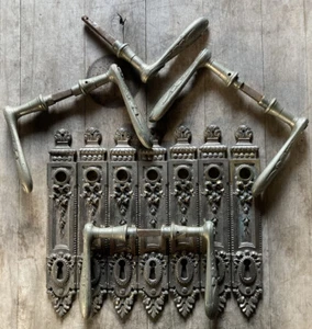 3 Antike Türgriff Türklinke Türbeschlag Jugendstil GS 1900 S.A. Loevy Griffe - Bild 1 von 9