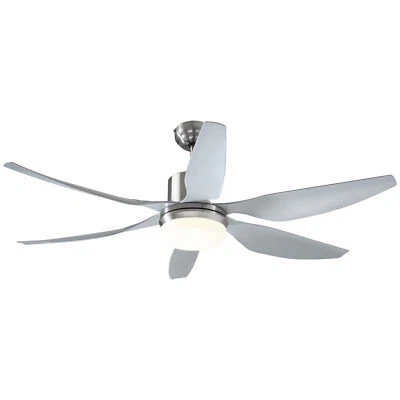 Reversible Ceiling Fan with Light, 3 Blades LED Lighting Remote Silver Fan - Image 1 of 4