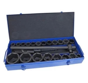 US PRO 3/4" & 1" Drive IMPACT SOCKETS & Ratchet Set 21mm - 65mm HGV - Picture 1 of 2