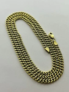 10K Hollow Yellow Gold Miami Cuban Link Chain 24” 3.7mm 8.34 Grams - Picture 1 of 13