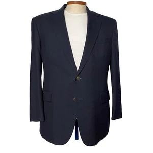 Oscar De La Renta Men Jacket Blazer 3 Metal Button Single Breasted Wool Blue 46R - Picture 1 of 12