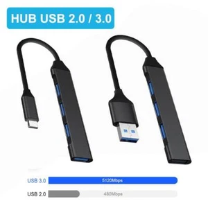 USB C HUB 3.0 Type C 4-Port Multi-Splitter Adapter Android For PC Laptop T4 E6B3 - Picture 1 of 13