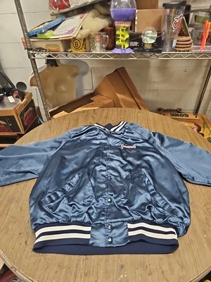 Vintage Summit Racing Satin Bomber Jacket Mens XL Blue USA  - Image 1 of 4