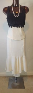 Ispirato Ivory/black top & skirt 2 piece suit size 16 18 - Picture 1 of 5
