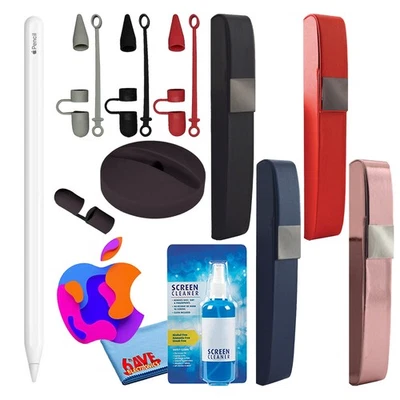 Apple карандаш (2-го поколения) с чехлами + жесткий чехол для переноски + силиконовый стойка (черный) - Изображение 1 из 4