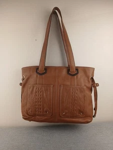 TIGNANELLO Brown Tan Pebbled Leather Double Handles Shoulder Bag - Picture 1 of 12