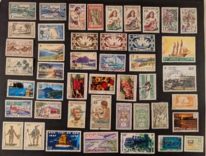 French Polynesia - Nice lot of 45 M/U stamps, mostly U, F/VF. - Picture 1 of 1