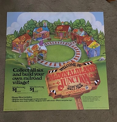 Vintage 1983 McDonald’s McDonaldland Junction Happy Meal  Translite  22 x 22” - Image 1 of 2