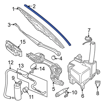 For Jaguar S-Type 2001-2003 Jaguar C2C25329 Right Wiper Blade Refill - Image 1 of 4