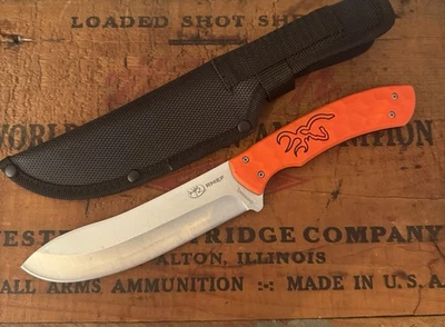 CUCHILLO DE CAZA RMEF BROWNING HOJA FIJA CON VAINA, FUNDA ¡¡NUEVO!! Modelo 0447R Foto 1 de 4