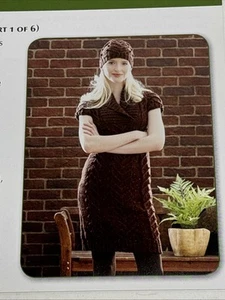 Cable Dress and Hat Knitting Pattern Cards Pages - Picture 1 of 3