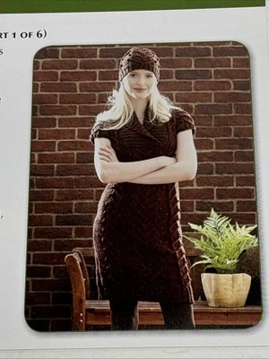 Cable Dress and Hat Knitting Pattern Cards Pages - Image 1 of 3