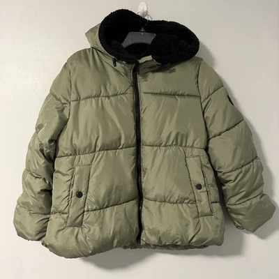 Chaqueta acolchada corta Madden Girl Juniors abrigo de invierno XL verde musgo/salvia Foto 1 de 4