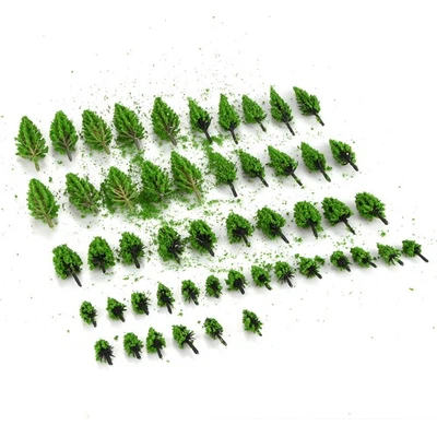 50Pack Architecture Trees Model Miniature for DIY Green Scenery Landscape Scale - Image 1 of 4