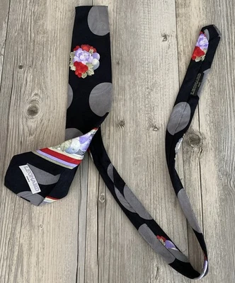 LEONARD Paris Mens Luxury Designer Intricate Floral Tie Silk Made In Italy - Image 1 of 4