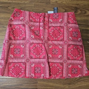Zoey & Beth Skirt Women 2 XL Red Bandana Style Hippie Peasant Boho - Picture 1 of 9