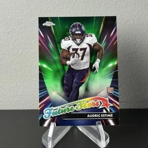 2024 Topps Chrome Audric Estime Future Stars Green Refractor RC /99 Broncos Card - Picture 1 of 2