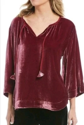 Tommy Bahama Velvet Sands Túnica Top Talla XL Mezcla Seda Manga 3/4 Rosa Foto 1 de 4