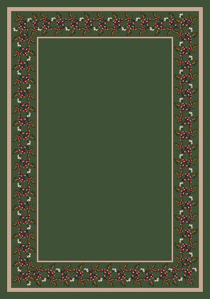 Milliken Green Transitional Casual Petals Vines Area Rug Floral Wildberry Moss - Image 1 of 1