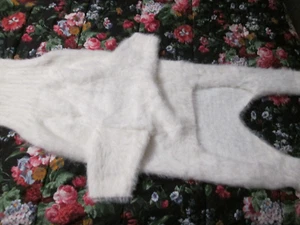 Snuggly Dog Winter PJ's Sweater measurements in listing, Handmade Knit Angora - Picture 1 of 13