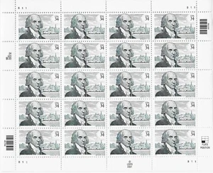 US James Madison 34c Stamp sheet Scott #3545 - Picture 1 of 1