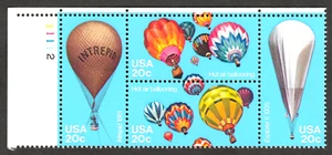 =WOW= #2035a BALLOONS, UL PLATE BLOCK OF 4, MNH, INTREPID, EXPLORER II, Free S&H - Picture 1 of 2